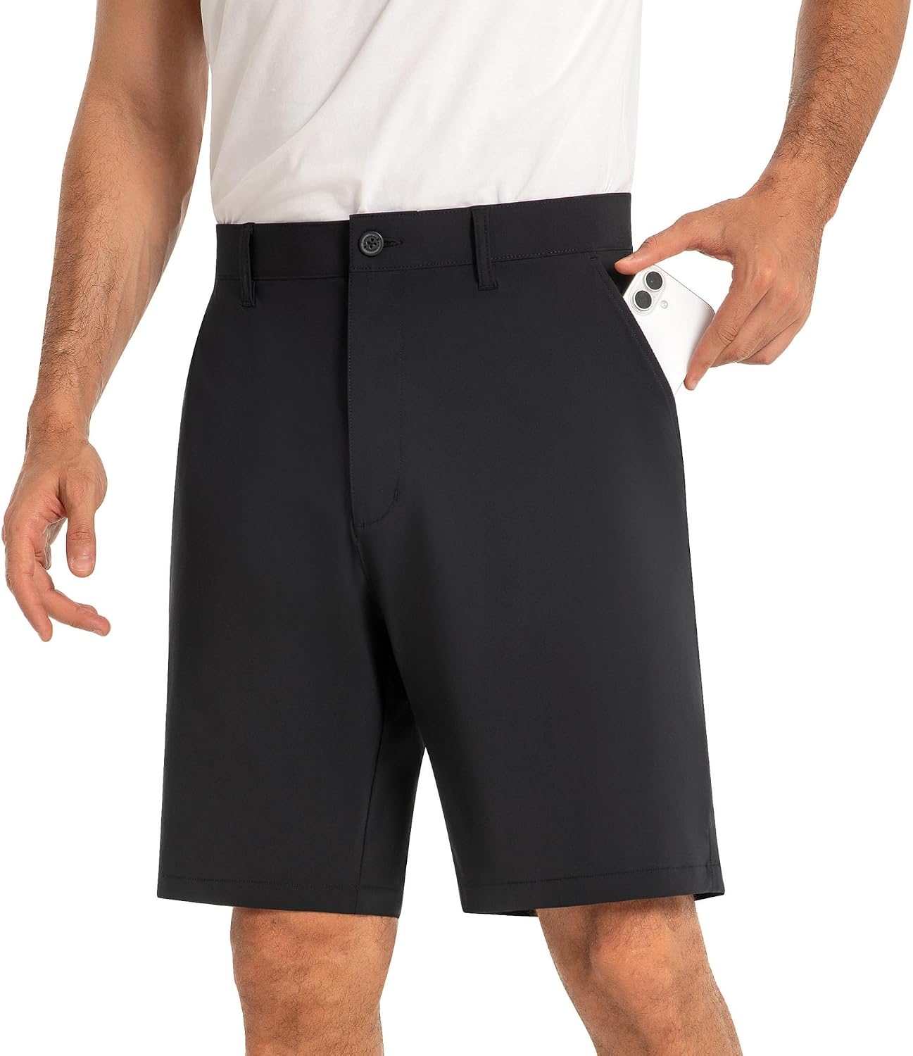 Alpine Swiss Walter Mens Golf Shorts 8.5” Inseam Hybrid Dress Shorts Lightweight Quick Dry Chino Shorts Casual