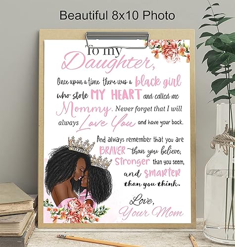 Vista 4 de African American Girl Wall Art - Black Art - Girls Bedroom Decor - Daughter Gifts - Little Girls Room - Baby Nursery Toddler - Afro Girl