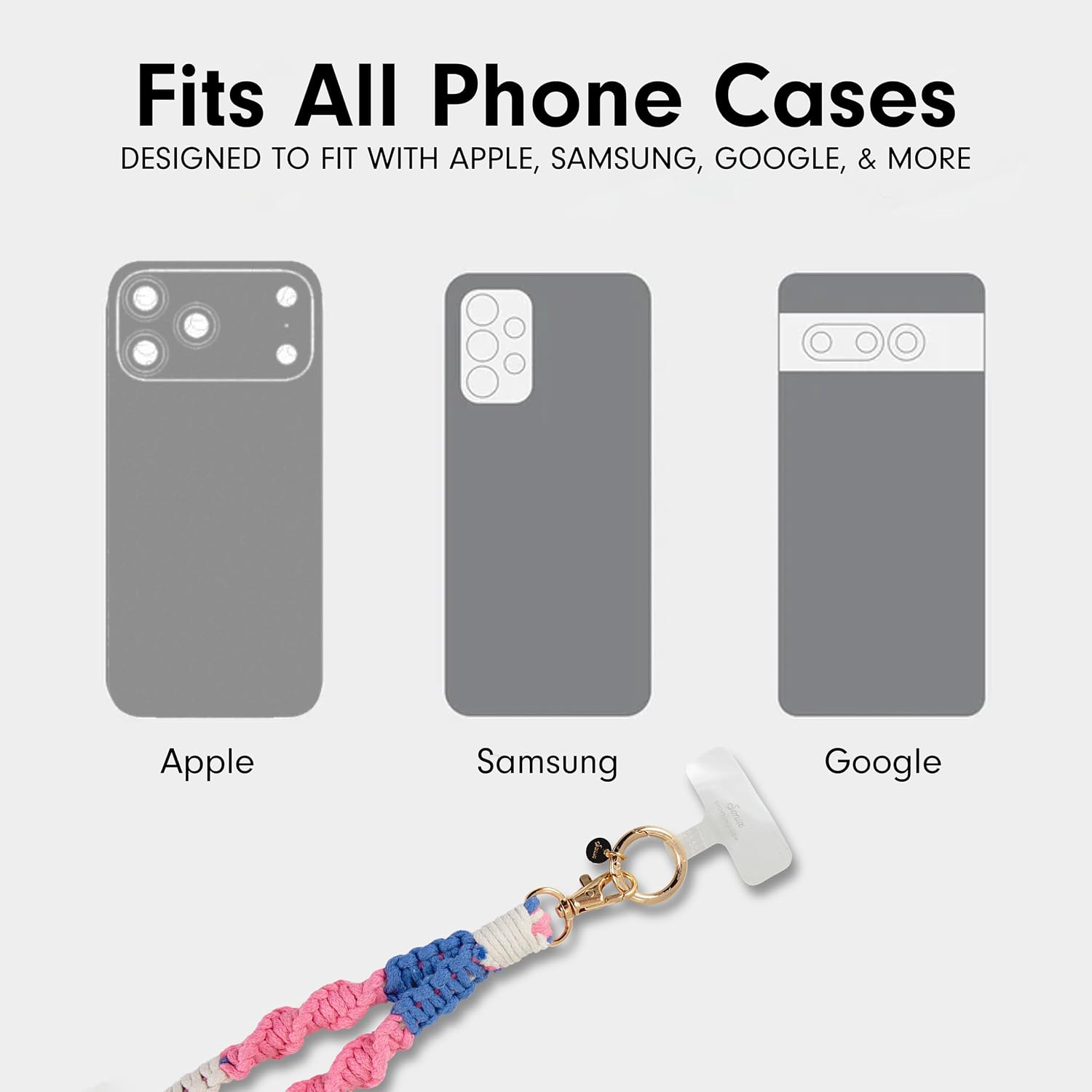 Sonix Phone Wristlet - Detachable Universal Smartphone Wrist Strap, Hands-Free Lanyard Cellphone Bracelet with Tether Tab
