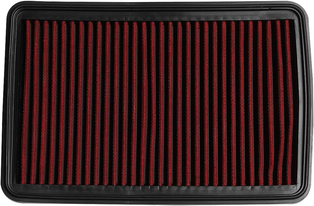 Auto Dynasty High Flow Engine Air Panel Filter Drop-in Reusable & Washable Compatible with 2004-2013 Tucscon Sportage Sportage II Elantra Tiburon Spectra Cerato (Red)