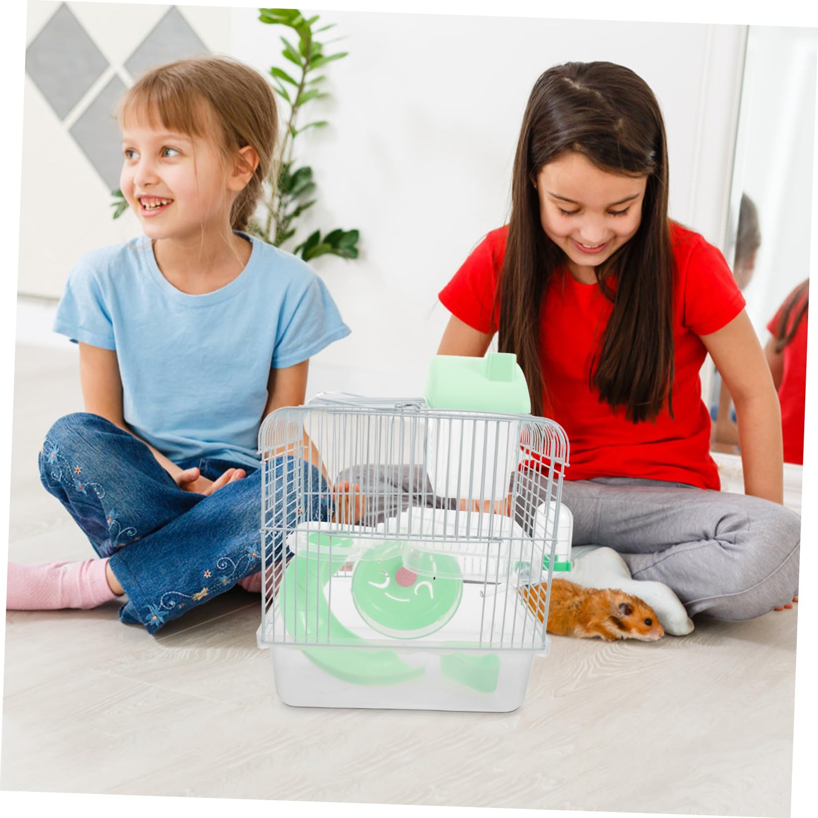 Mobestech Hamsterkäfig Großer Doppelstöckiger aus Draht und Kunststoff mit Hamsterspielplatz als Dekoratives Hamsterhaus für Hamster und Ratten zu Hause
