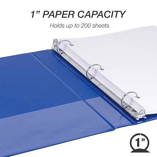 Vista 232 de Samsill (MP128567) - Carpeta de 3 anillos redondos de 2 pulgadas, fabricada en los EE. UU., con cubierta transparente personalizable para insertos