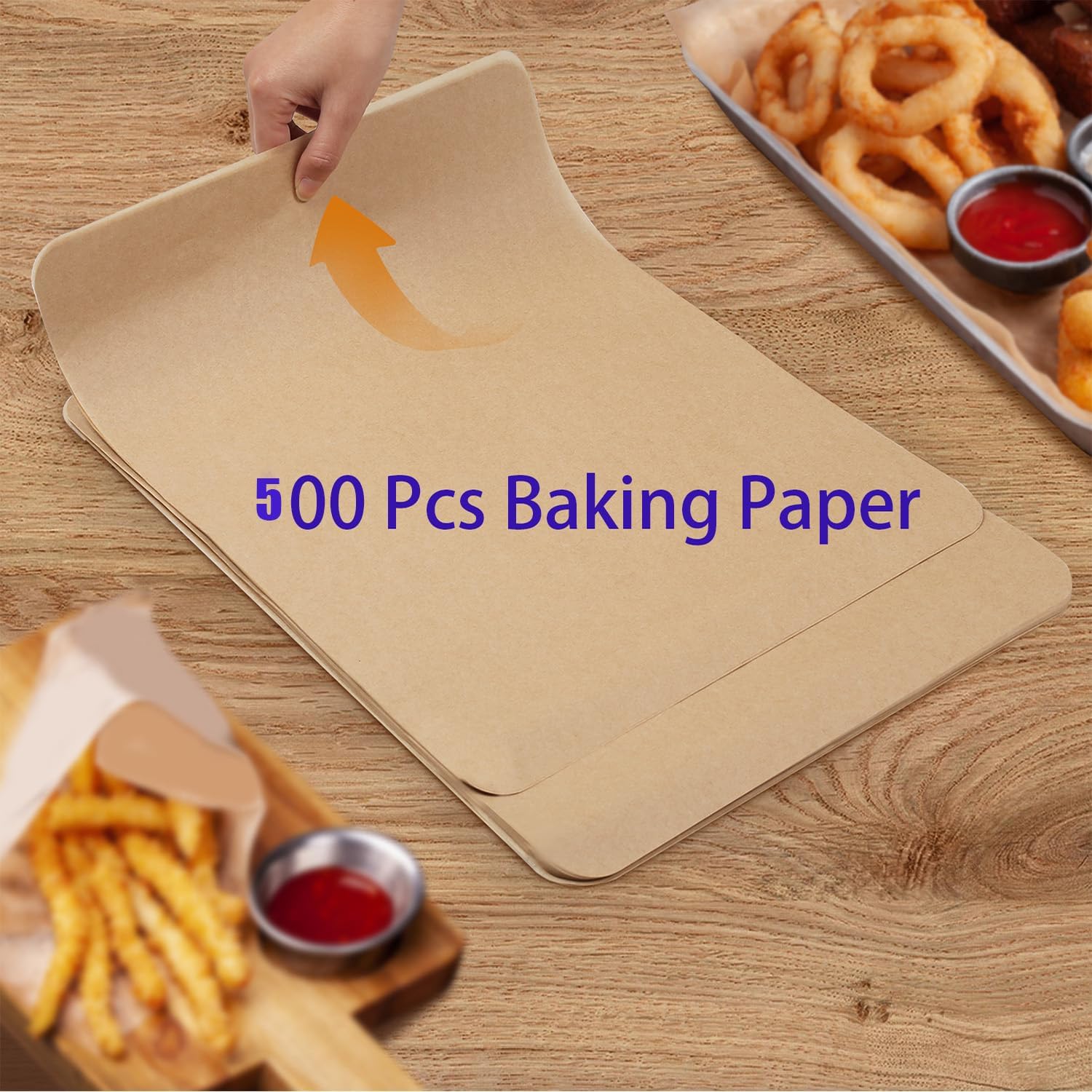 500 Pcs Parchment Paper Baking Sheets, 12x16 Inches Precut Parchment Paper Sheets for Baking Cooking, Grilling, Air Fryer and Steaming (Unbleached)