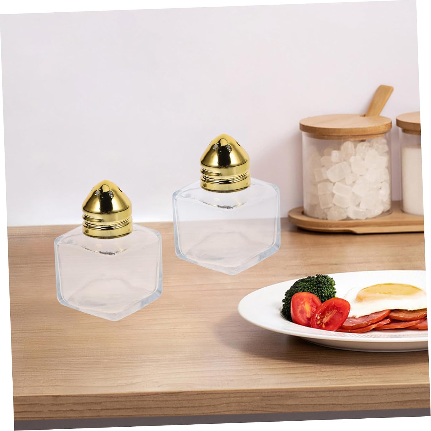 3 Pack 15ml Square Glass Salt and Pepper Shaker Set