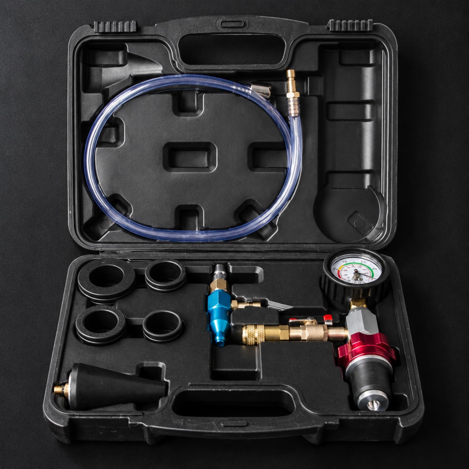 til à Réfrigérant Refroidiement Manomètre Précis Kit Purge Radiateur pr Atelier Réparation Automobile