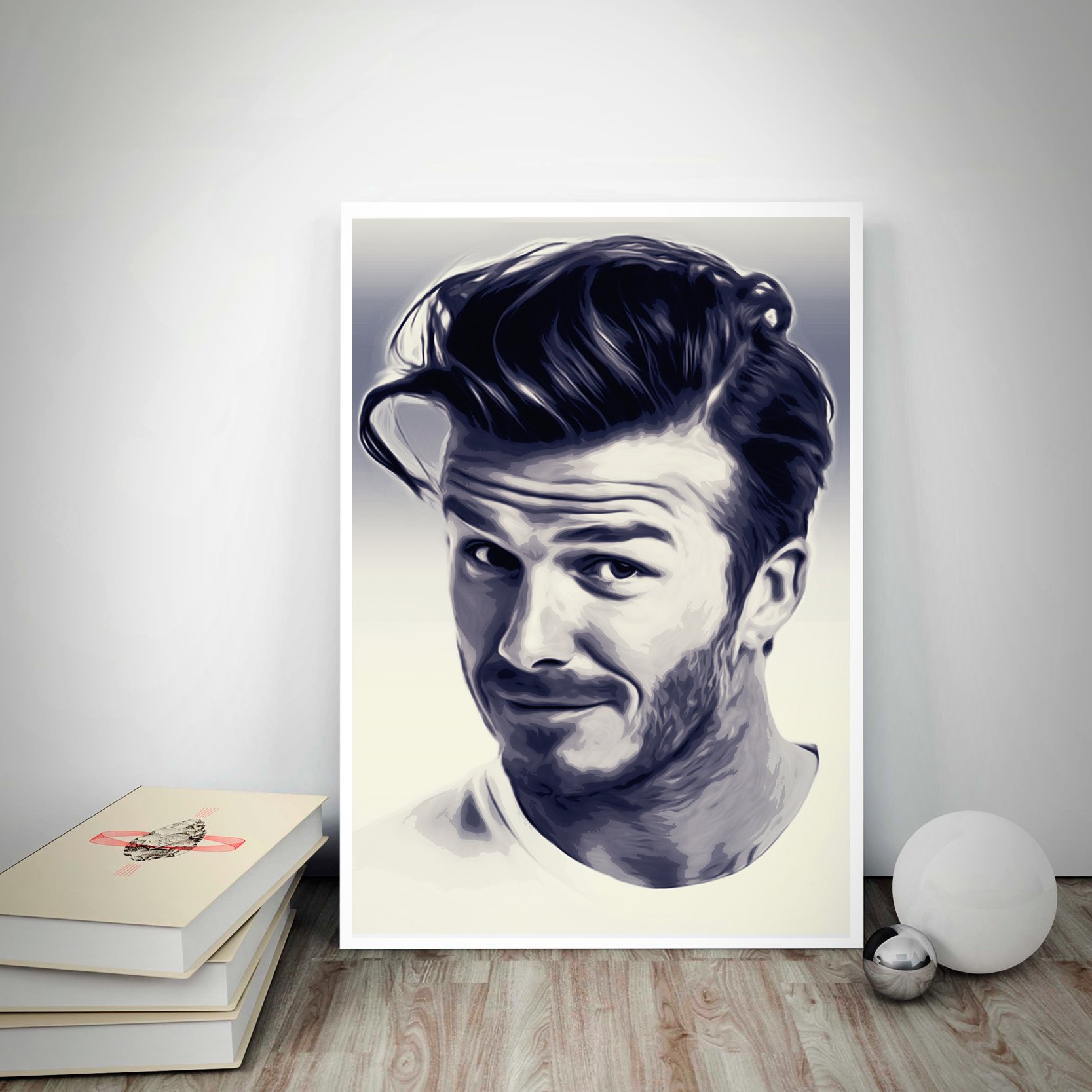 Art Bundle David Beckham Modern Football Wall Poster Fine Quality| Motivational Quotes Decorative Poster | Wall decals and paintings collection to grace any place.(12 x 18 inch)