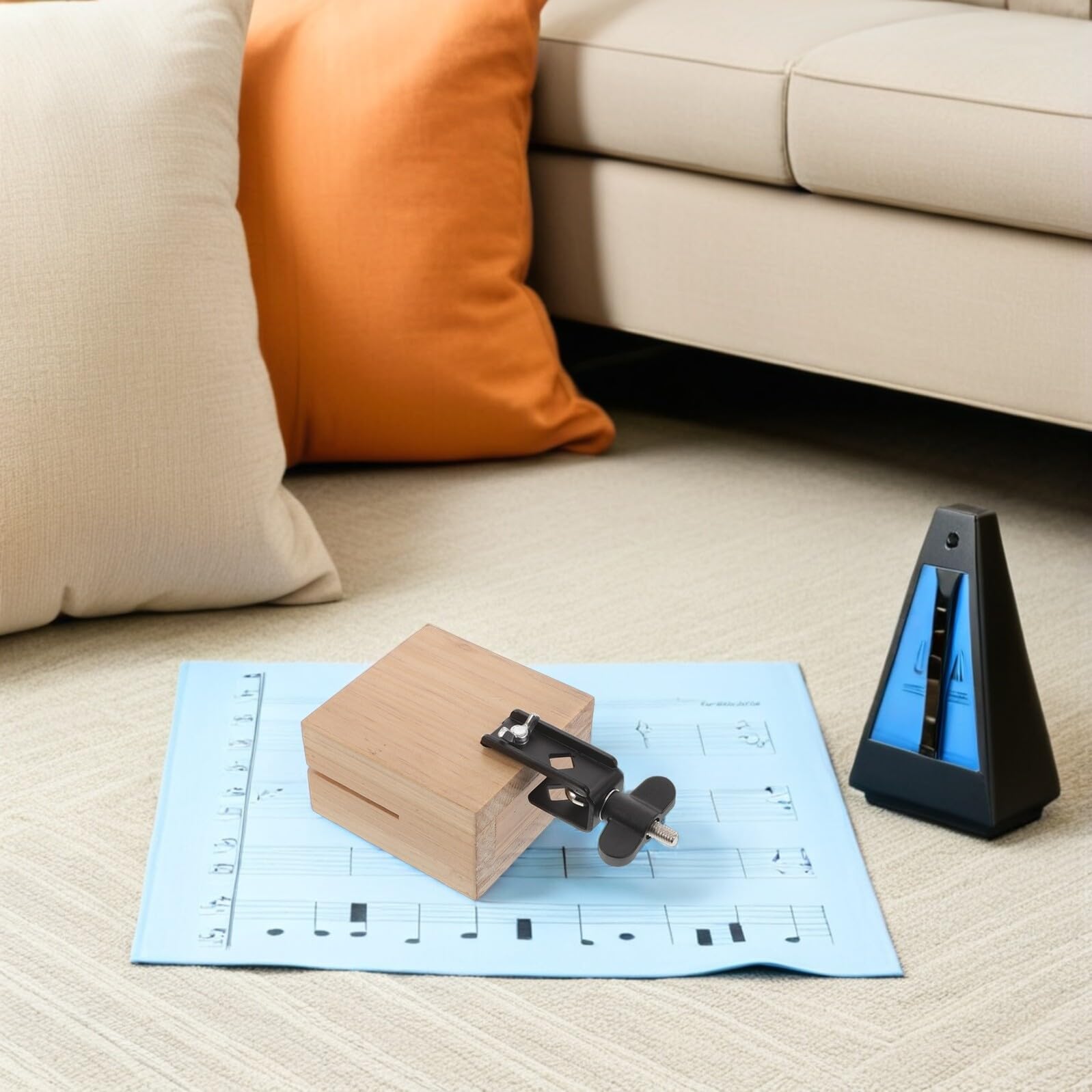 GALPADA Campanaccio in Legno Quadrato Montabile per Batteria Design Portatile e Stile Tradizionale, Accessorio Musicale per Musicisti a Mano e Prove di Gruppo