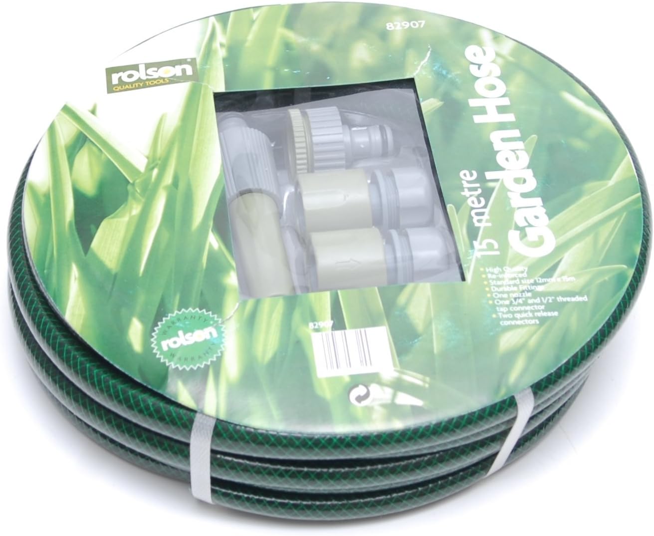 Rolson Quality Tools Ltd 82907 15 m Hose Pipe with Four Connectors