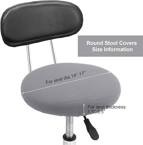 Miniatura 2 de Tatuo Fundas de asiento de taburete de bar redondas, lavables, fundas elásticas para sillas de bar de 14 a 17 pulgadas (gris, 4 piezas)