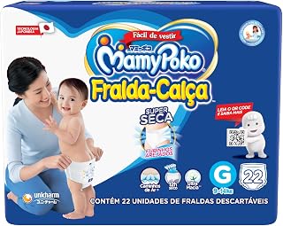 Fralda Calça MamyPoko Tamanho G, embalagem Jumbinho, 22 unidades, Branco