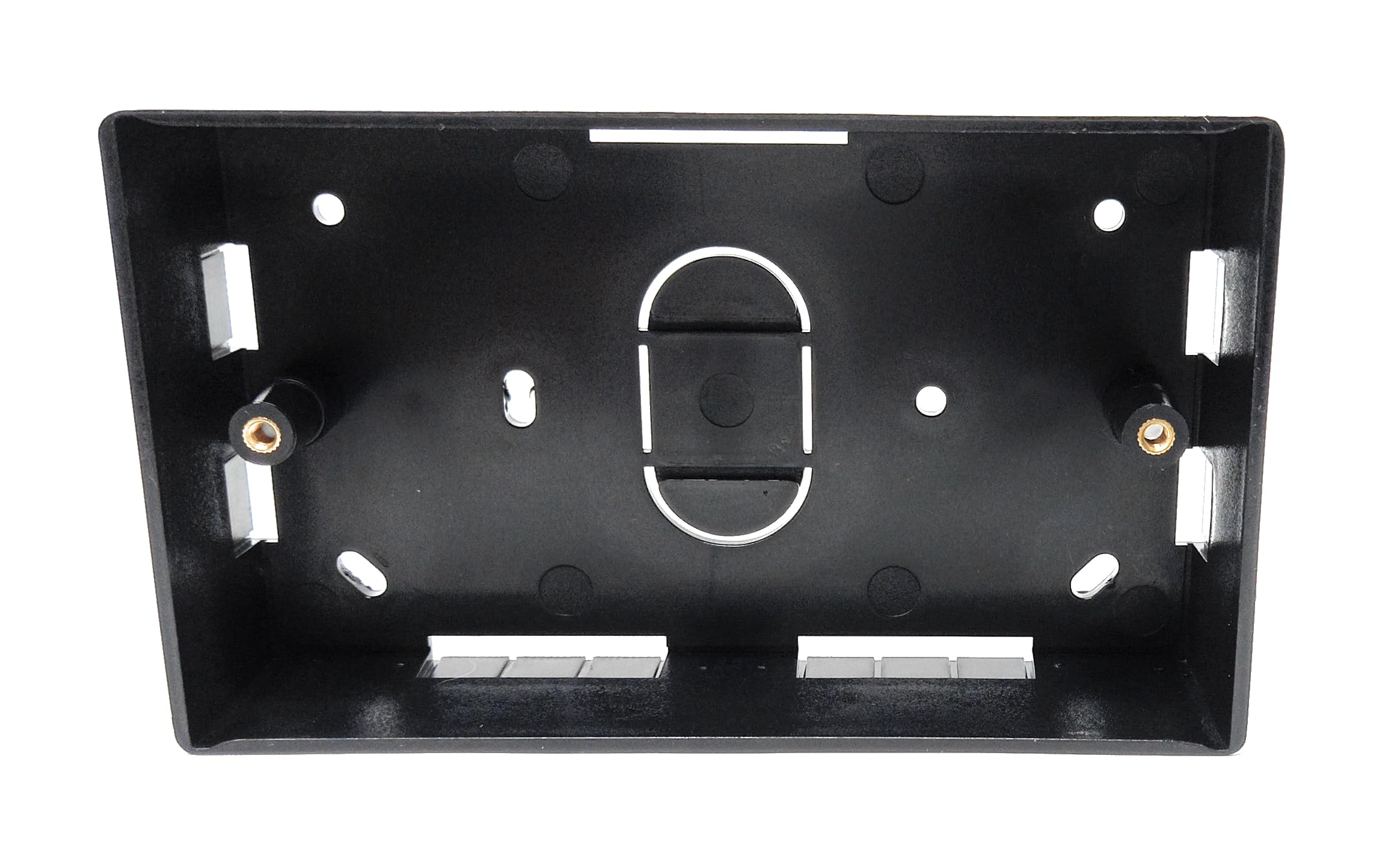 2 Gang Surface Mount Back Box Pattress, Black, 147mm x 86mm x 32mm Durable Electrical & Network Faceplate Mounting Solution (1) - Image 4