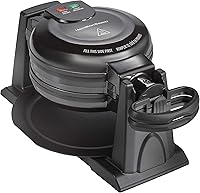 Hamilton Beach 26201 Flip Belgian Waffle Maker - Removable Nonstick Plates, Makes 2 Large Waffles Fast, Black