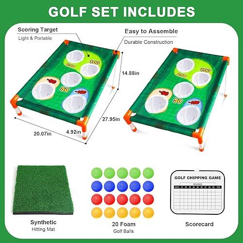 Miniatura 4 de TOY Life Juego de Cornhole de golf, juego de hoyos de maíz, juego de golf para adultos y niños, patio trasero, juego de golf, juego de hoyo, equipo