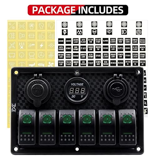 Miniatura 3 de Panel FXC impermeable, con ranura de doble puerto USB, fusibles de 4.2A, visualización digital de voltaje, toma de encendedor y 4, 6 u 8 tipos de