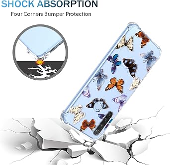 Case for Redmi Note 8 Floral Transparent Soft TPU Phone Case Air Cushion Shockproof Bumper Protective Phone Cover for Xiaomi Redmi Note 8,Color Butterfly