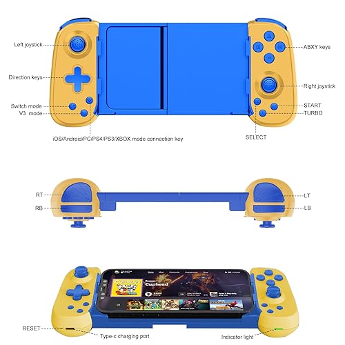 Miniatura 8 de Wireless Controller for iPhoneAndroidPCiPadTabletAppl Arcade MFi GamesSwitchPS4PS5, Support Streaming on PSXboxPC Console, Cloud Gaming Gamepad