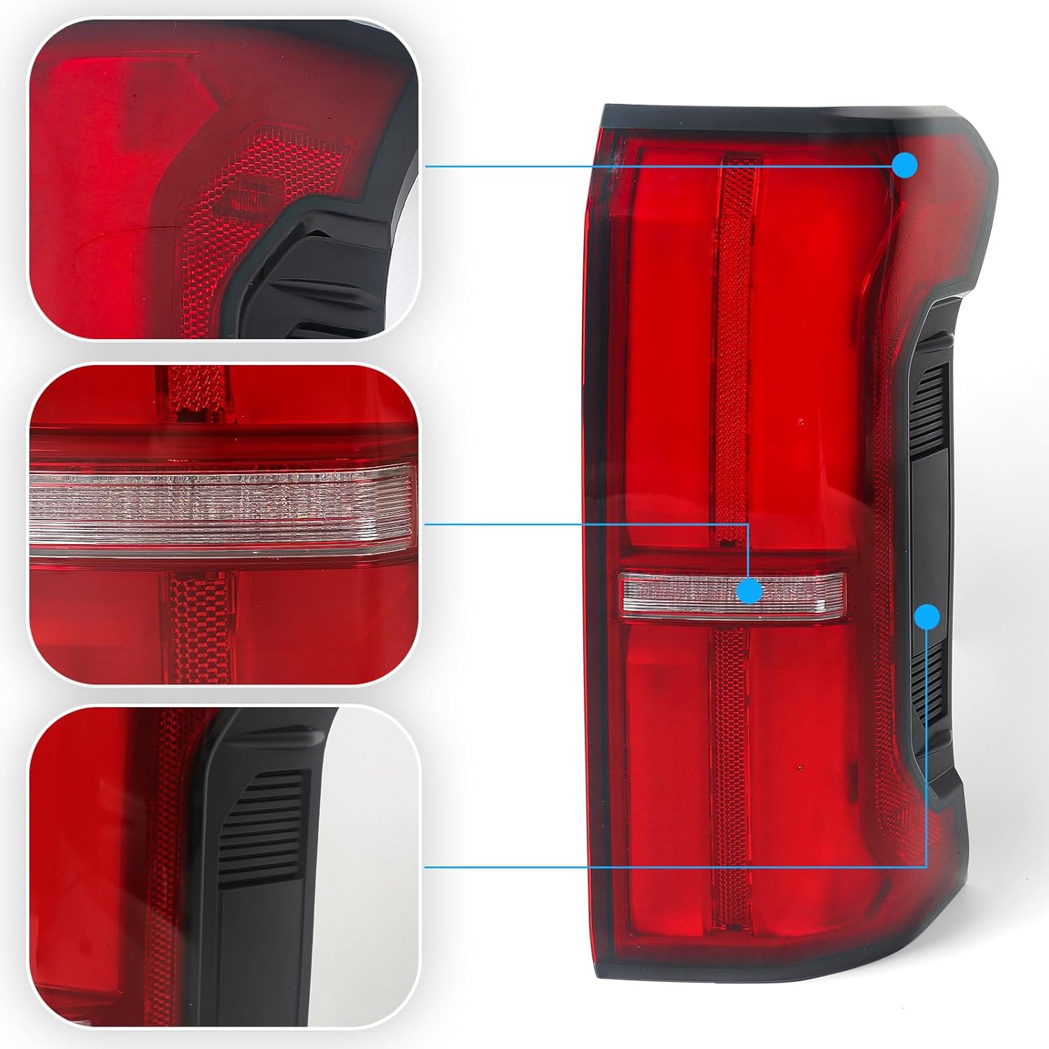 Huray Right Full LED Tail Light Assembly Fit for Toyota Tacoma 2024 2025, RH Taillight w/o Tailgate Switch OE Style Rear Brake Lamp w/Side Marker Light Replacement for 81550-AK050 Passenger Side