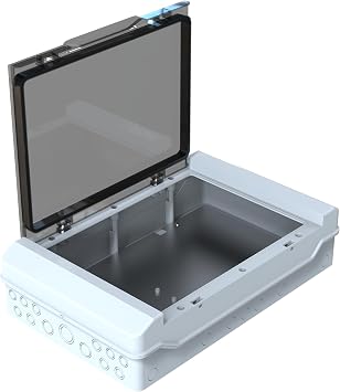 YAVUZ Abs Pano 35.5 x 56 x 14.3 cm Taban Saclı IP65 Plastik Pano Montaj Plakalı Elektrik Kutusu Pano Darbeye Dayanıklı Dış Ortam Muhafaza Kutusu ABS Pano POLİ 021