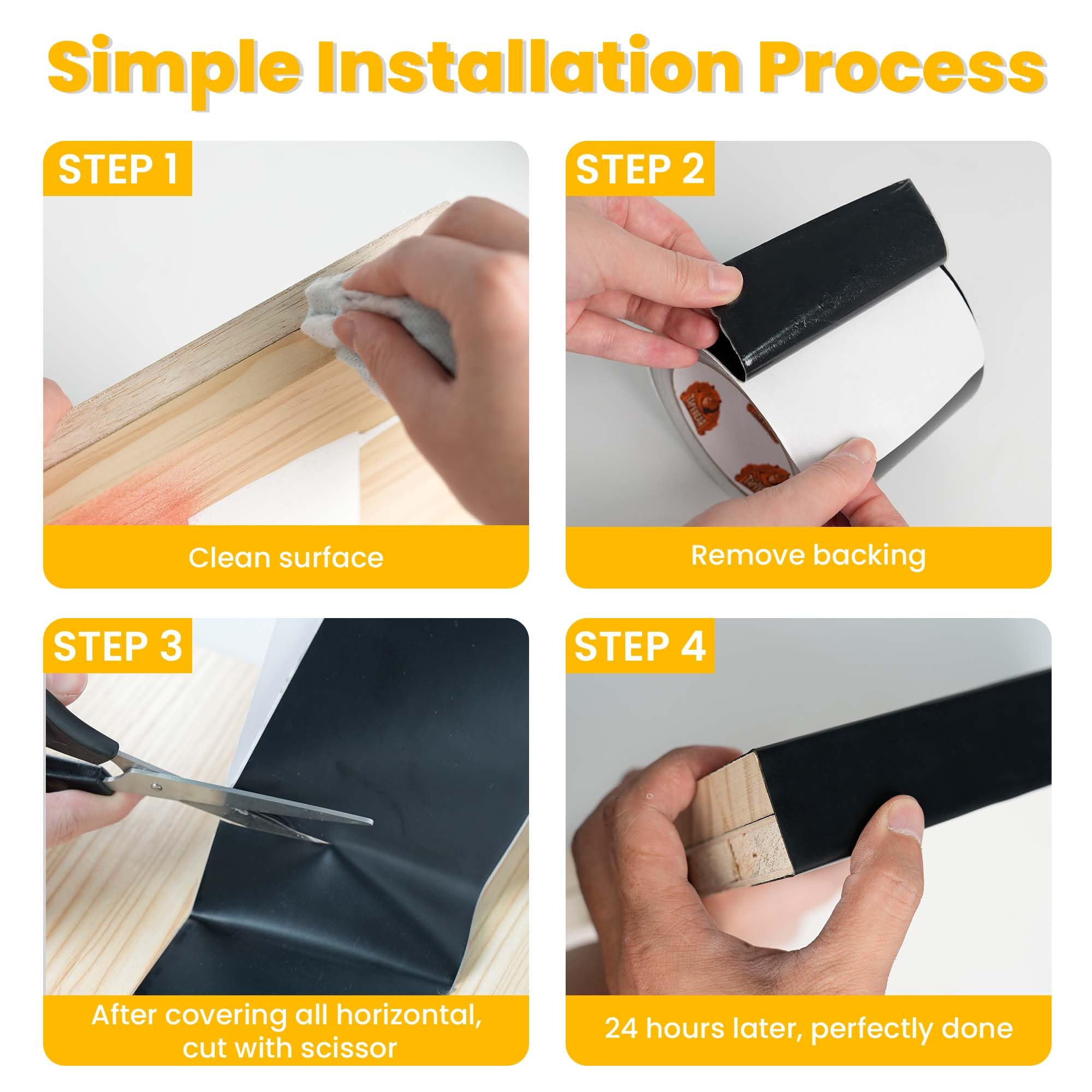TAPEBEAR Cinta para Vigas de Terraza 50mm x 15m, Cinta Impermeable Anticorrosión Resistente a la Intemperie para Madera Techos