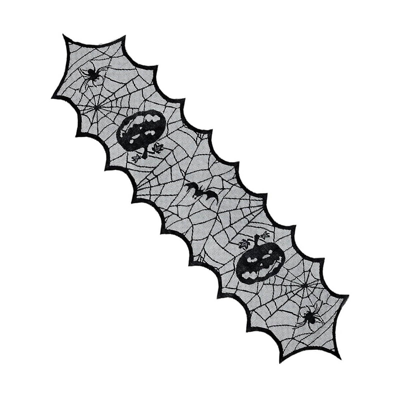 Elnwnnkc Halloween Web Table Cloth Party Decoration Table Runner for Haunted Houses Decoration Tablecloth 1PC Web Tablecloth