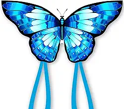 Pipas Borboleta Blue Morpho Para Crianças E Adultos, Fáceis De Empinar, Grande Kit Presente Aniversário Festival Com Alça Corda (Big-Blue)