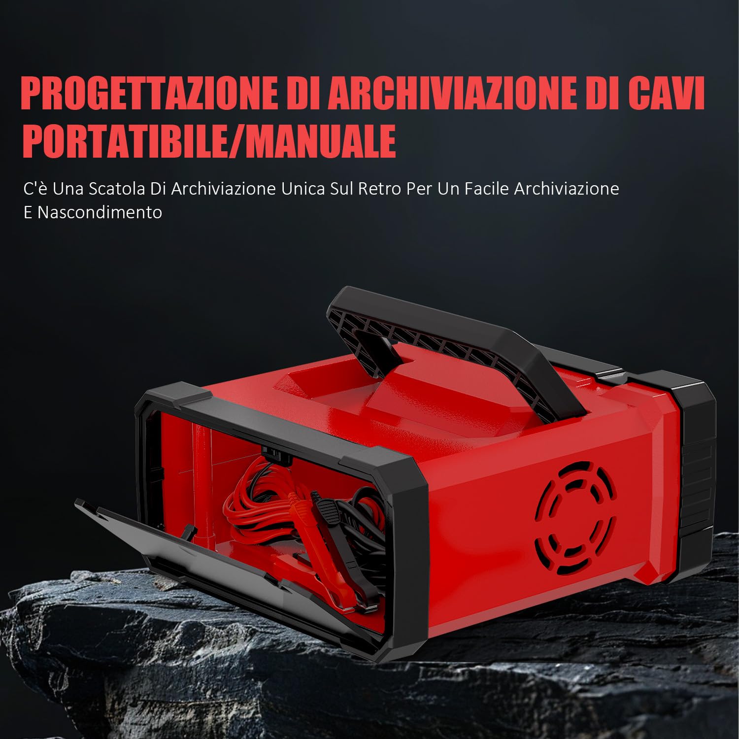 Caricabatterie portatile da 20 A, 12 V/24 V, ricarica a 9 livelli, modalità di riparazione, caricabatterie per STD, AGM, EFB, gel, SLA, LiFePO4, veicoli a motore, moto