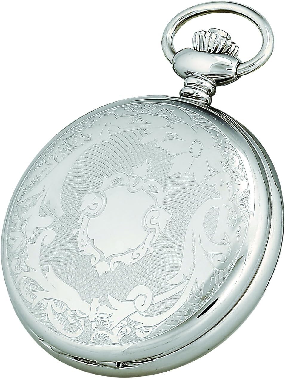 Charles Hubert DWA009 Men's Pocket Watch, Mechanical Hand-Wound, Skeleton, Silver
