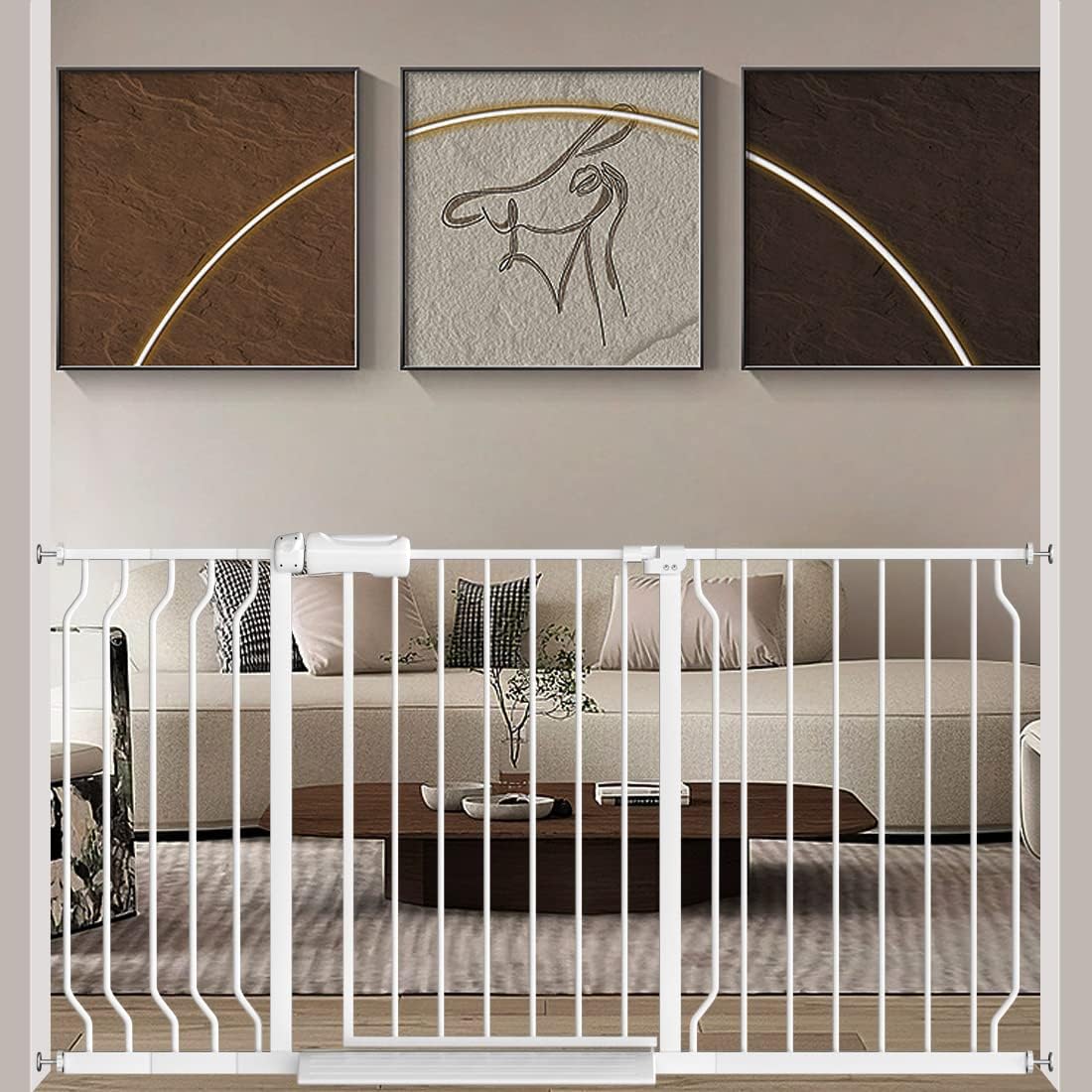 Wide Baby Gate Safety Dog Gate for Stairs Walk Thru Auto