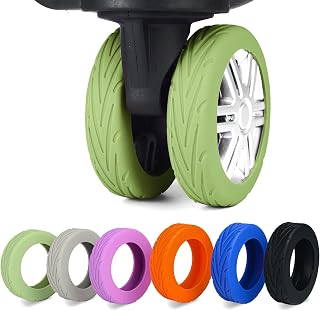 KOVNGE 8 Pcs Luggage Wheel Cover, Carry On Luggage Suitcases Wheel Protector,Wear-Resistant, Anti-Noise, Silicone Protecti... — Luggage Covers