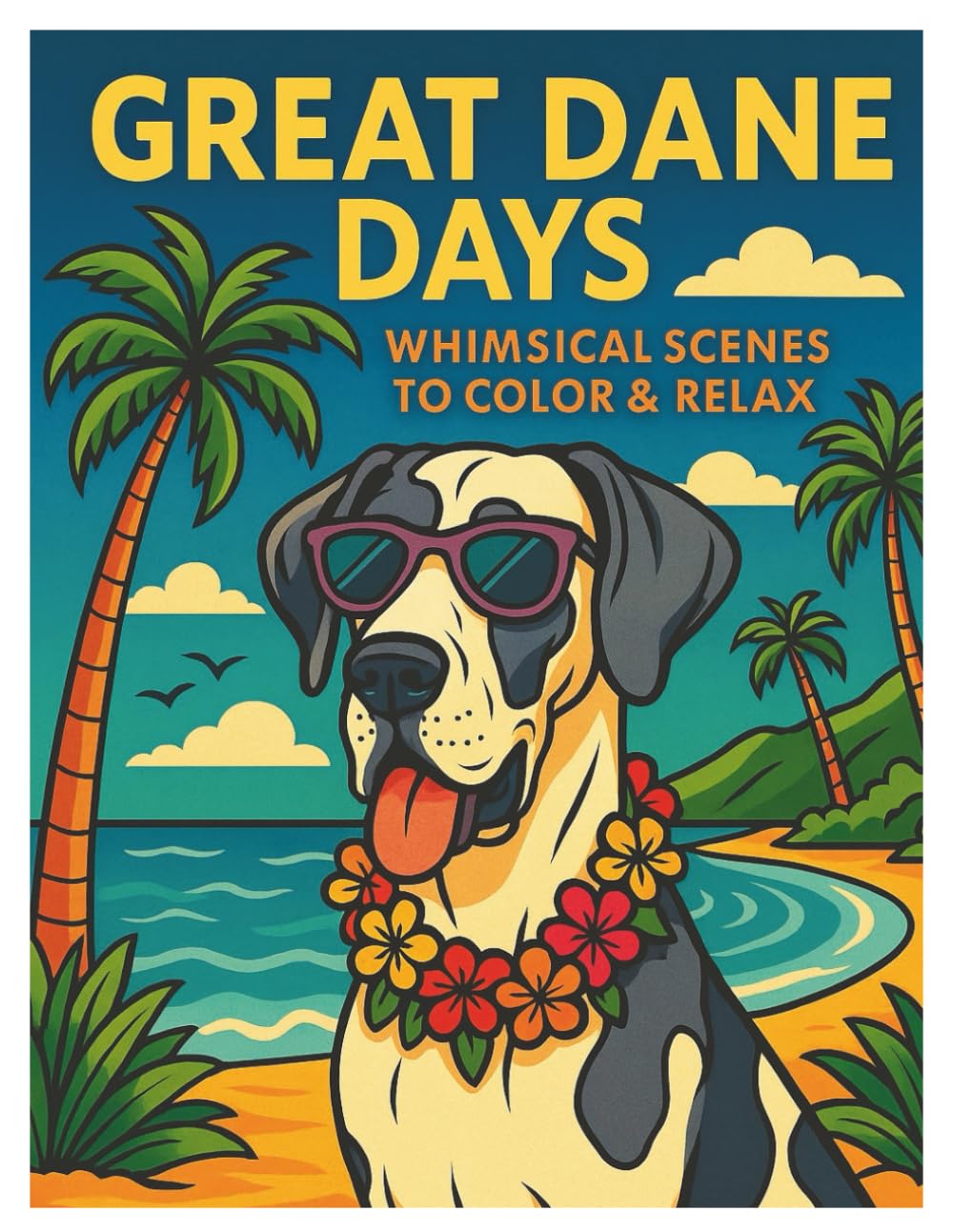 GREAT DANE DAYS COVER: WHIMSICAL SCENES TO COLOR & RELAX