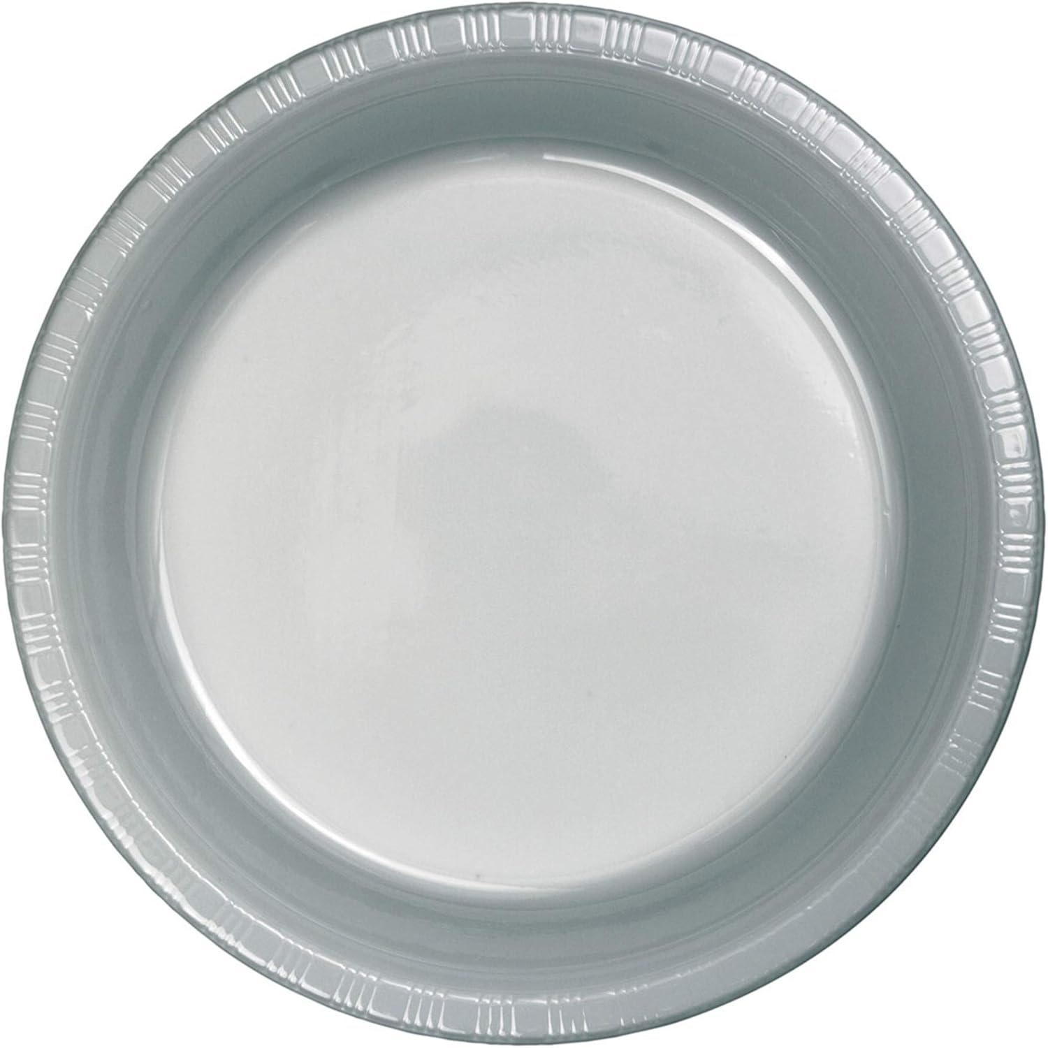 Club Pack of 600 Shimmering Silver Plastic Party Lunch Plates 7"