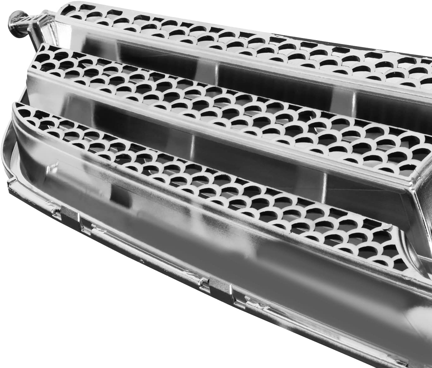 DNA MOTORING Factory Style Diamond Mesh & Badge Slot Grille Grill Compatible with 08-09 Mercedes-Benz C230 / 10-11 C250 / 08-11 C300 / C350 / C63 AMG, Chrome, OEM-GR-MB1200158