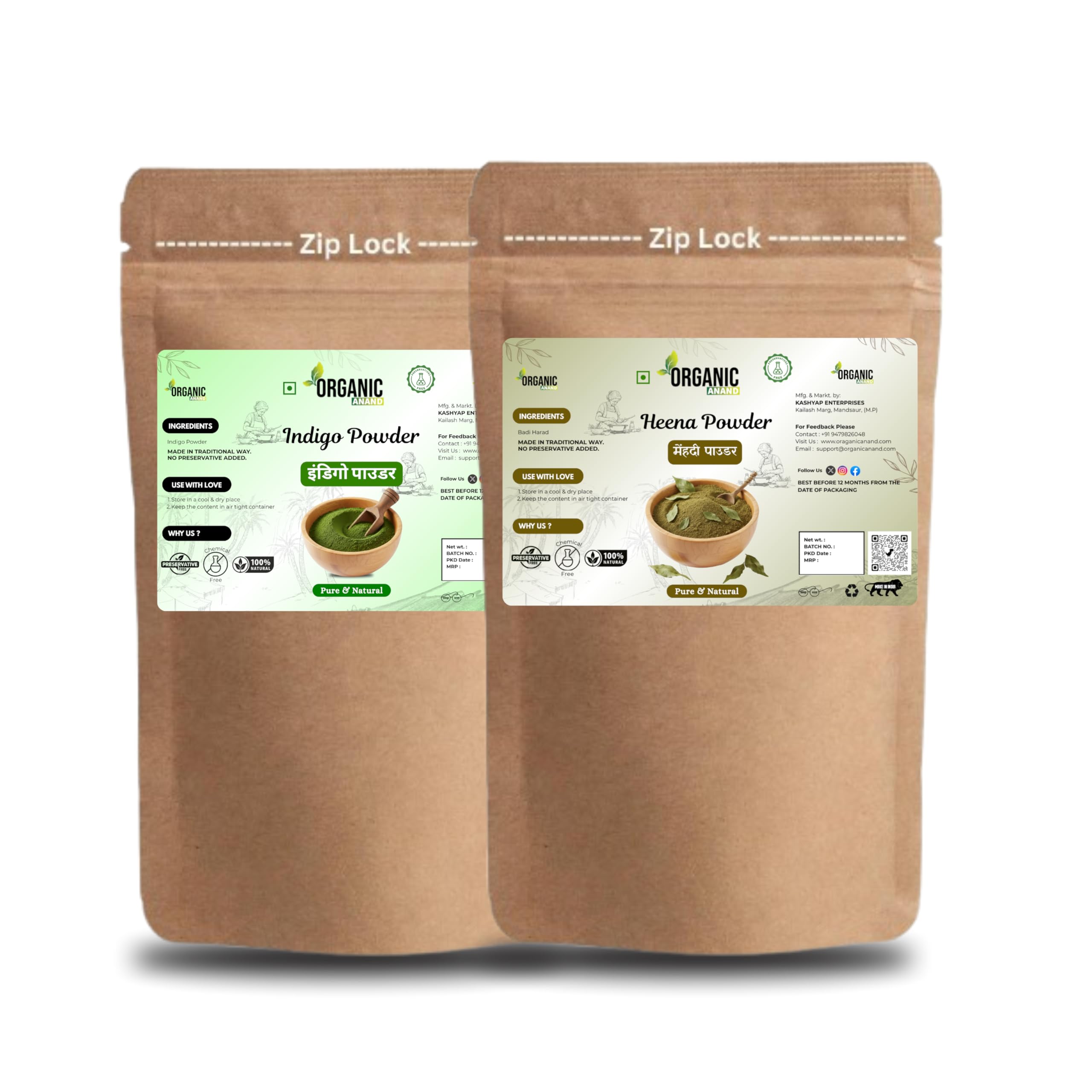 Natural Dye for Black Hair Color(Henna and Indigo powder combo pack) 150gm Each-picture-15