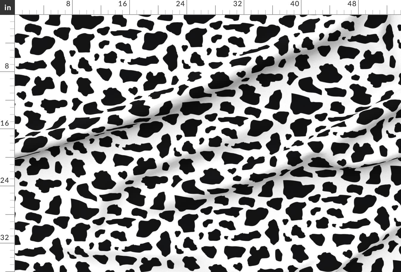 Spoonflower Fabric - Cow Print Black White Farm Animal Cattle Dairy Milk Printed on Chiffon Fabric by The Yard - Sewing Fashion Apparel Dresses Home Decor