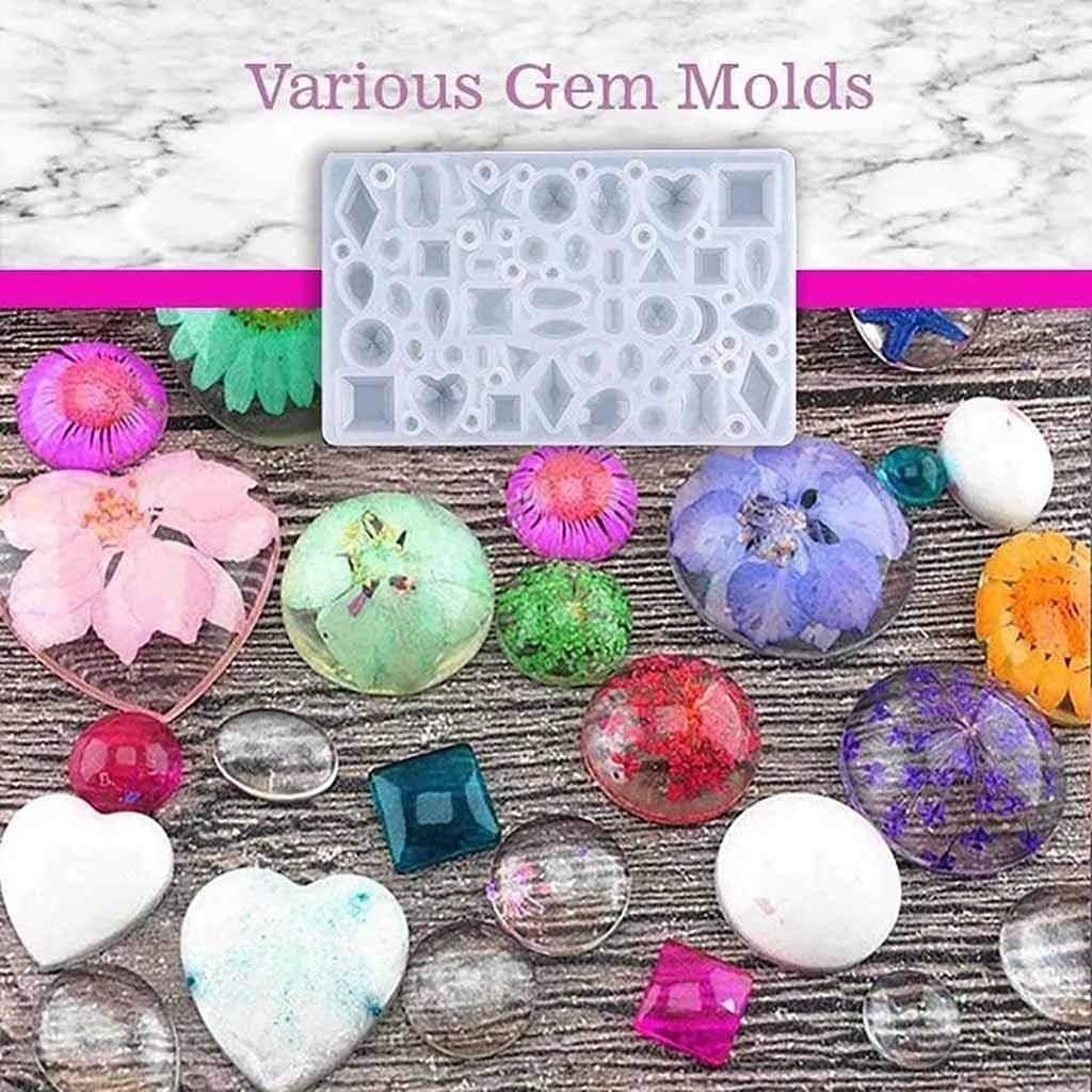 94pcs Resin Molds Set for DIY Epoxy Casting Jewelry Making Molds with 12 Boxes Glitter Powder Sequins