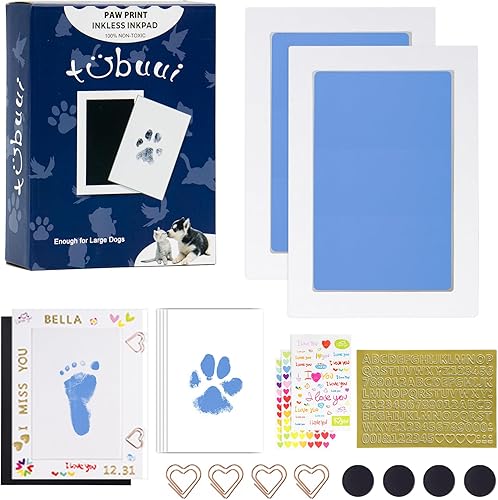 Miniatura 17 de Kit de huellas para perros y gatos, kit de huellas y manos de bebé sin tinta, kit de impresión de nariz de perro, kit de almohadilla de tinta de