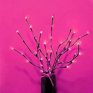 MENCH Branch Lights,3 Pcs Twig Light USB&Battery Powered 8 Flashing Modes by Remote Control.Branch Lights for Indoor, Light Up Decorations for Halloween Day and Christmas,Pink