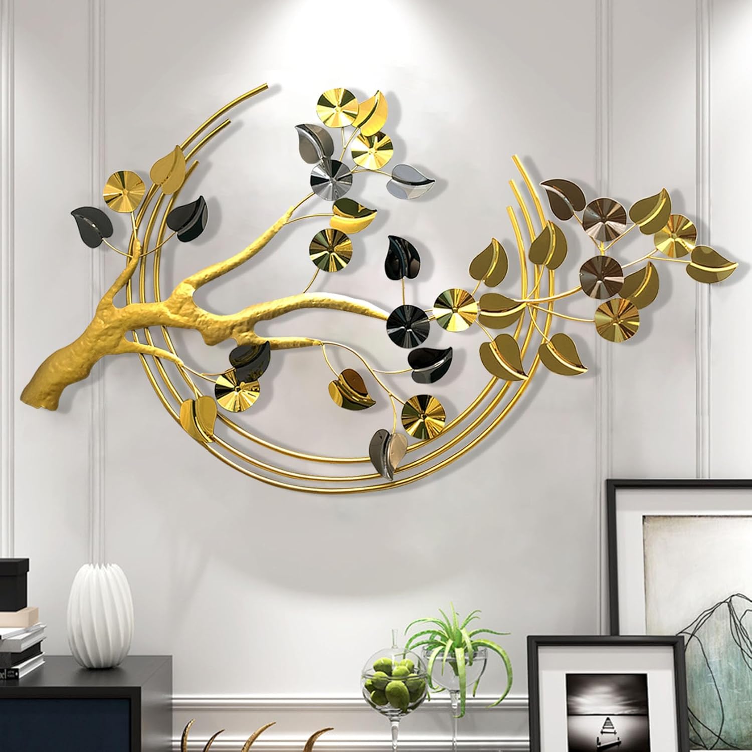 Amazon.com: DESYIFO Metal Wall Decor Gold Wall Art for Living Room