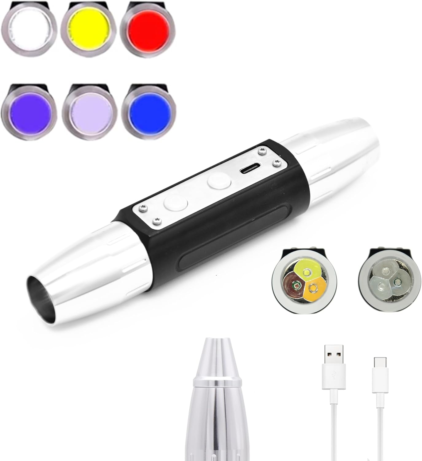 OMENI Lámpara detector de luz de evaluación de jade, probador de gemas recargable, linterna de identificación de gemas, linterna de evaluación de