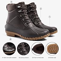Vista 5 de ALEADER Botas estilo pato, para hombre Carcasa impermeable Botas de nieve con forro de piel