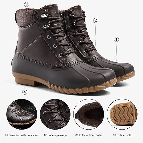Miniatura 5 de ALEADER Botas estilo pato, para hombre Carcasa impermeable Botas de nieve con forro de piel