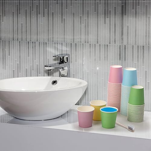 Miniatura 7 de Nicunom Paquete de 500 vasos de papel desechables de 6 onzas pequeños vasos desechables vasos de enjuague bucal desechables taza de bebida caliente