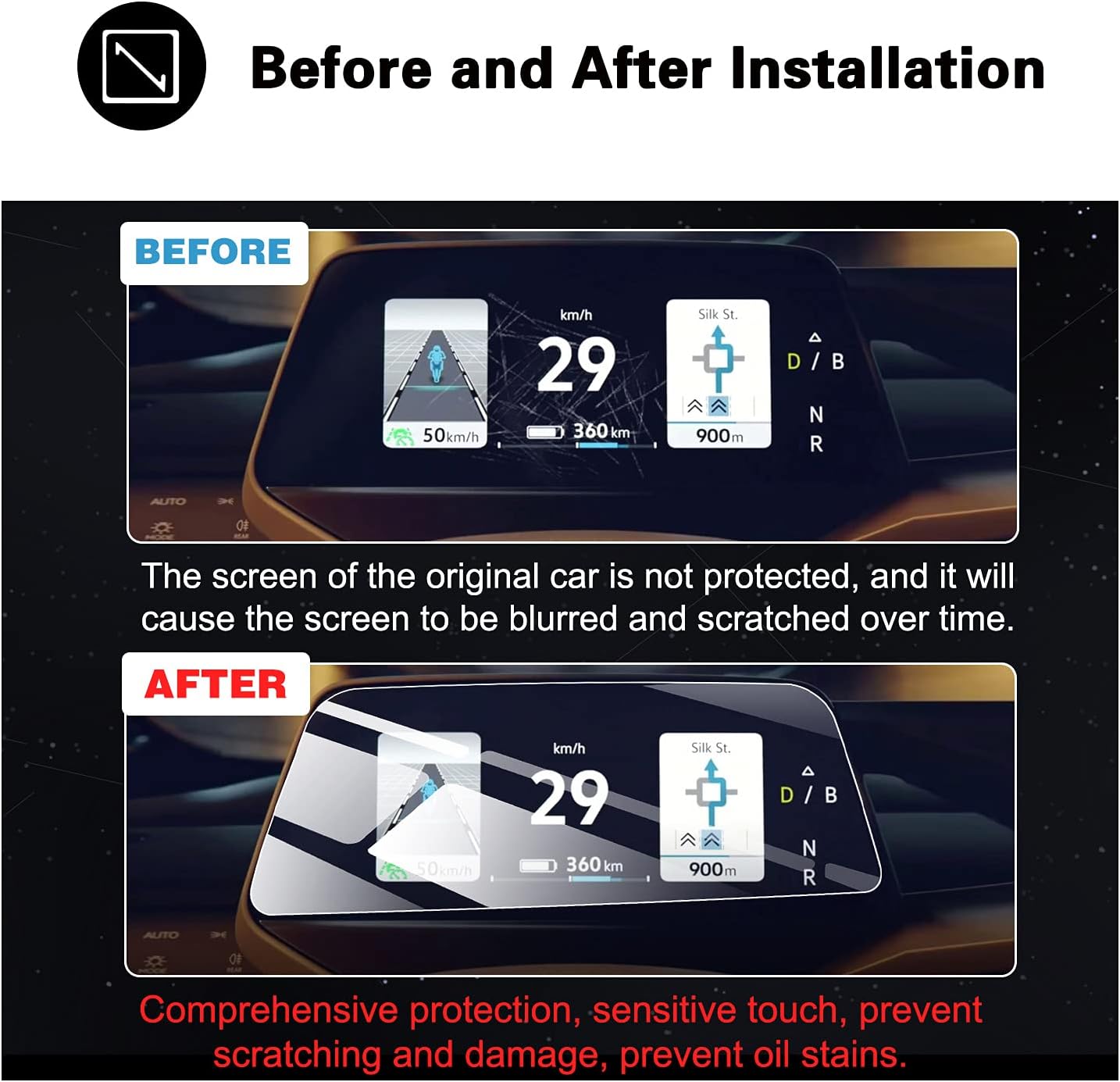 ruiya screen protector for vw id 4 2021 5 3inch dashboard volkswagen id 4 accessories 9hd digital instrument tempered glass compatible with 2021 2022