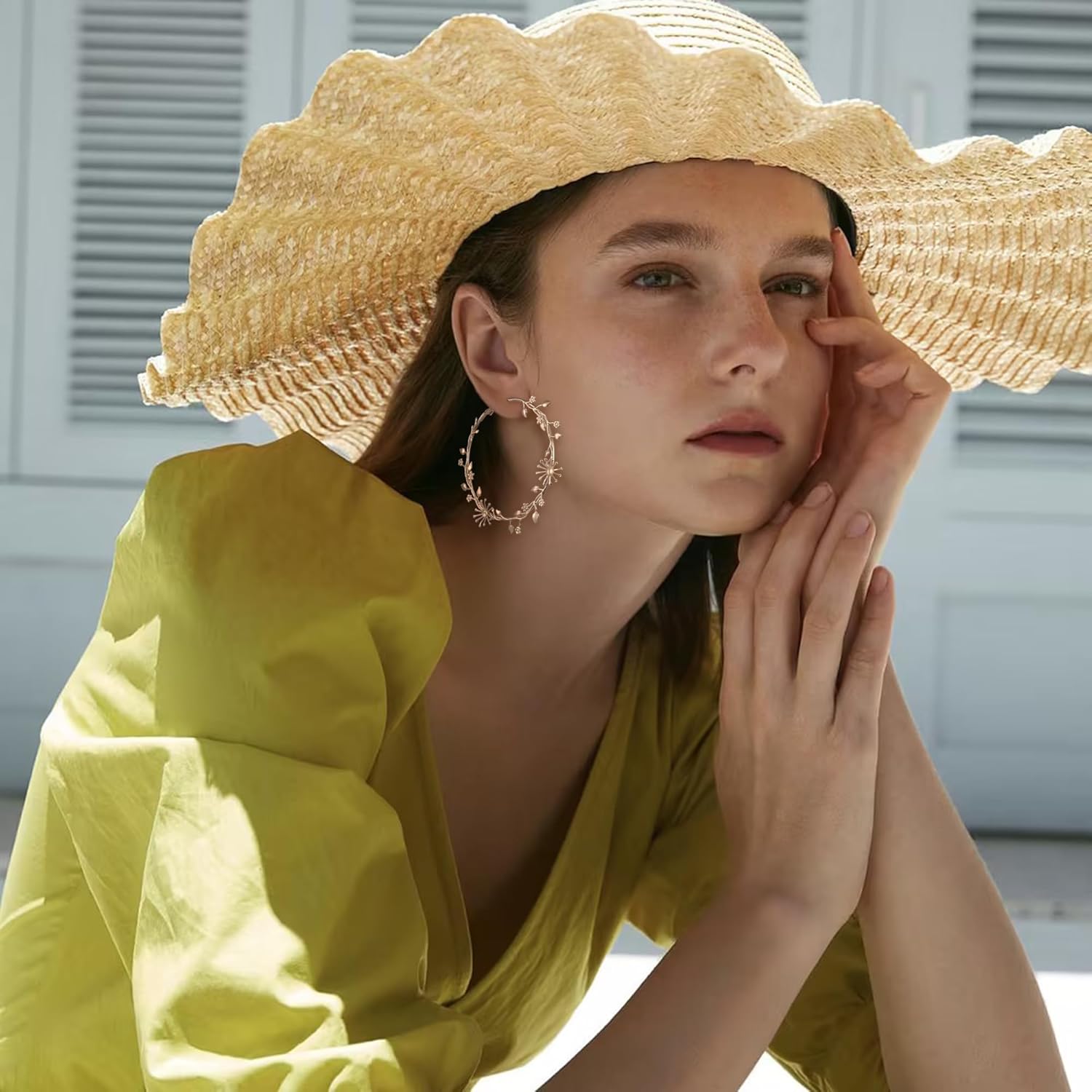 FANZE Gold Hoop Earrings for Women, Long Linear Wire Twisted Knot Ear Piercing Earrings, Trendy Dainty Statement Anniversaries Wedding Party Elegant Minimalist Lightweight Jewelry Gifts - Image 4