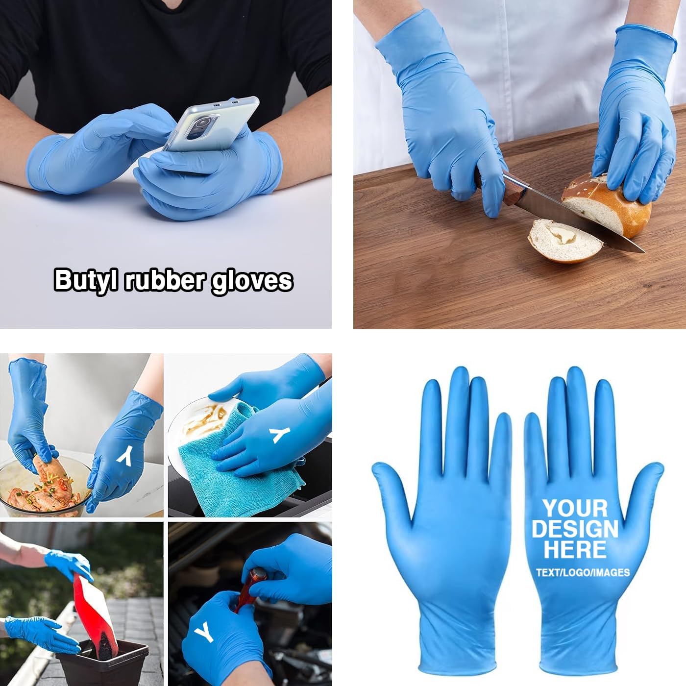 Customized Logo Text Image 10 pairs of Butylene Men's and Women's Disposable Gloves Corporate Branding Wide range