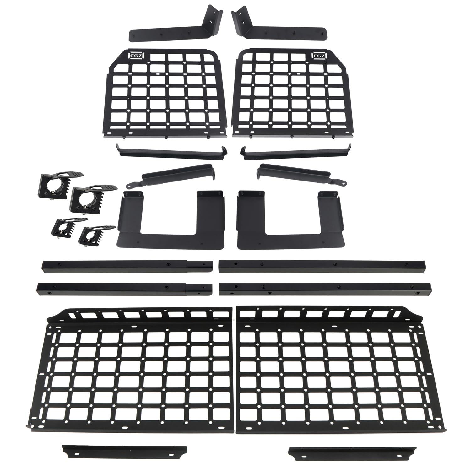 HIGH FLYING for Jeep Wrangler (JL) 4dr 18-23 Modular Storage Panel System Trunk Shelf Interior Luggage Storage Carrier Trunk Organizer, NOT Fit Soft Top (Side Panles+Trunk Shelf)