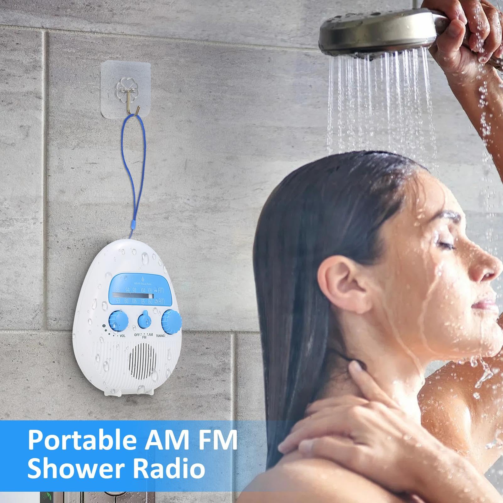 Radio de Poche Am FM,Radio de Douche Am FM Portable,Radios de Poche Radio personnelle | Conception de Bouton de Haut-Parleur intégré récepteur FM et Am Son Clair pour Hommes Femmes
