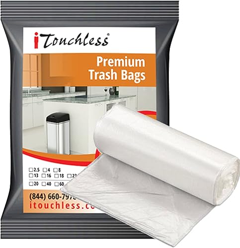iTouchless Bolsas de basura pequeñas y medianas se adapta a botes de basura de 2 a 6 galones para reciclaje de basura de compost en el hogar oficina