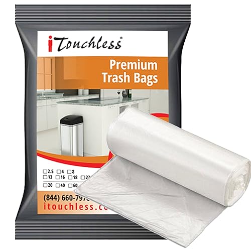 iTouchless 50 bolsas de basura pequeñasmedianas, se adaptan a contenedores de 2, 3, 4, 5 y 6 galones, forros fuertes para cubos de basura de baño y