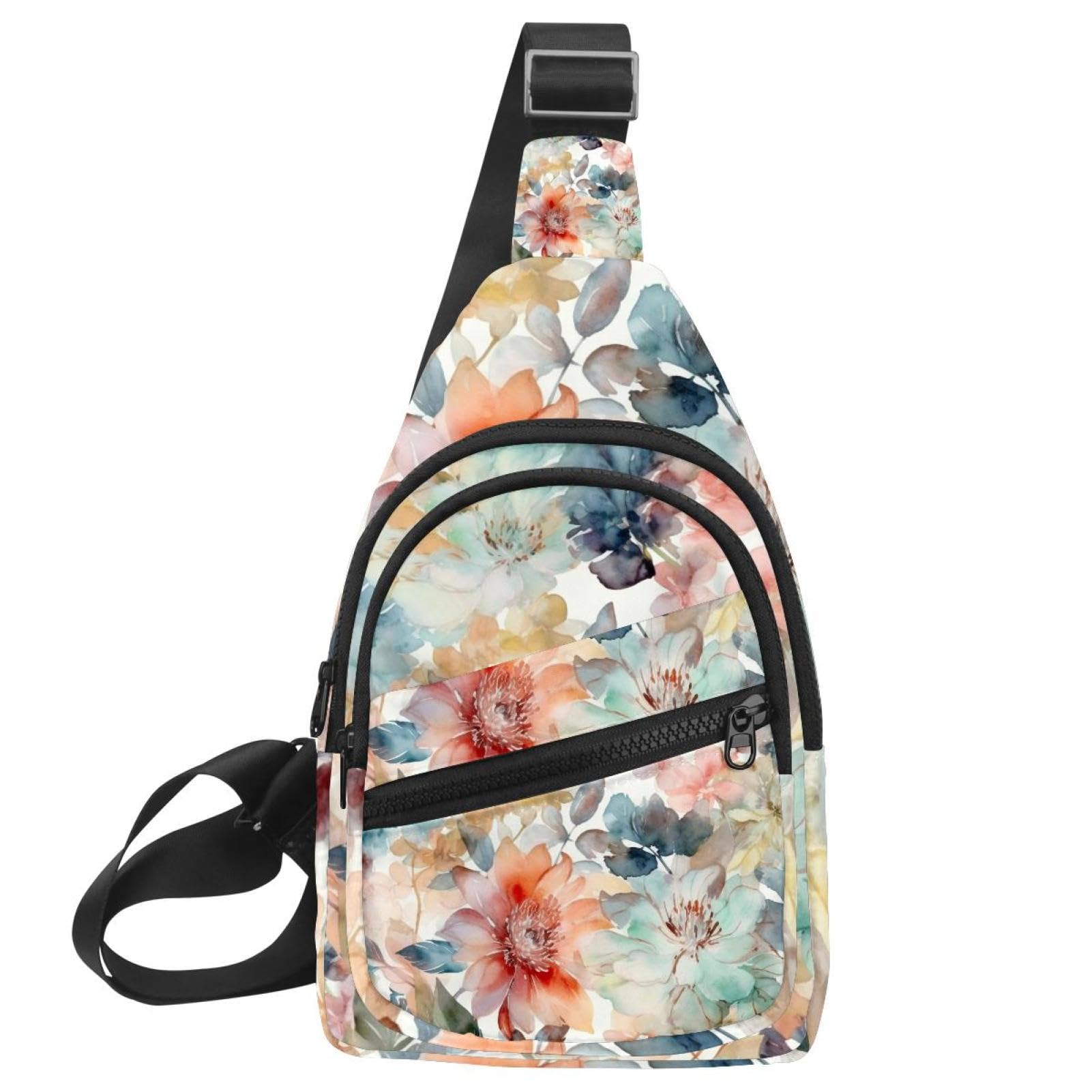 Mochila con estampado floral multicolor pequeña 30x18x4cm ligera 6